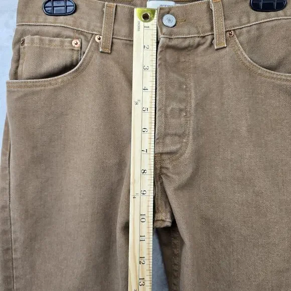 VTG Levis 501 Jeans Mens 28x27 Brown Button Fly Straight Leg USA Tag 30x30 Y2K - Picture 13 of 14